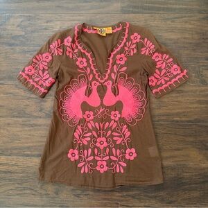 SOLD Tory Burch Embroidered Short Sleeves Tunic In Size 2